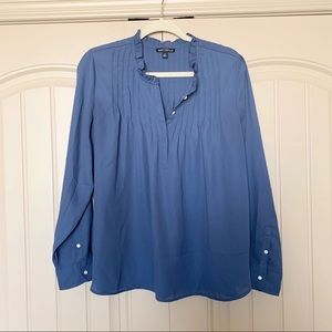 J.Crew Mercantile Cornflower Blue Pleated Blouse